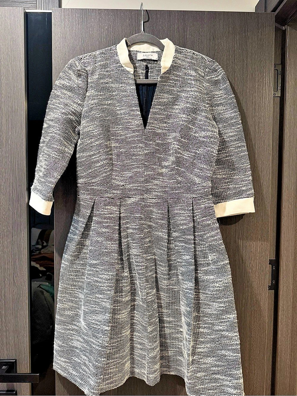 Axara Paris Abstract Pattern Midi Dress